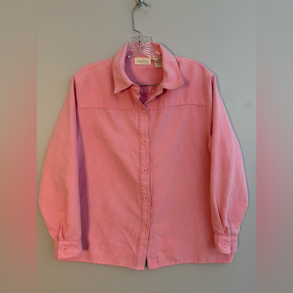 Studio Works Pink Lightweight Jacket Petite Large Button Down Spring Long Sleeve - Picture 15 of 16